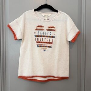 Matilda Jane Heart to Heart Better Together Graphic Waffle Tee Girls Size 6